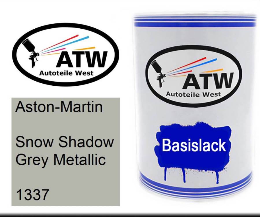 Aston-Martin, Snow Shadow Grey Metallic, 1337: 500ml Lackdose, von ATW Autoteile West.